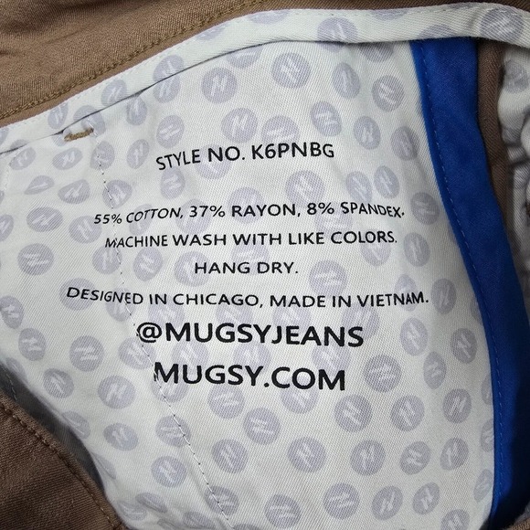 Mugsy‎ Jeans Mens 30x30 Brown Belmonts Classic Chino Straight Stretch Pants - Picture 5 of 11